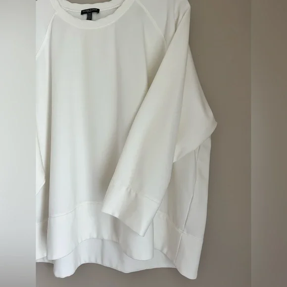 Eileen Fisher Woman’s Ivory/Cream Crew Neck Top sz 3X - Picture 7 of 14
